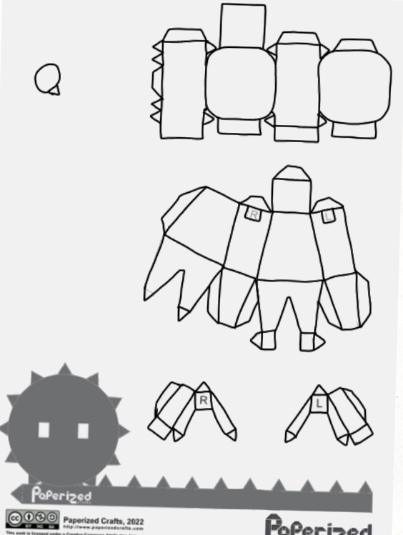 El gato papercraft blank blank template