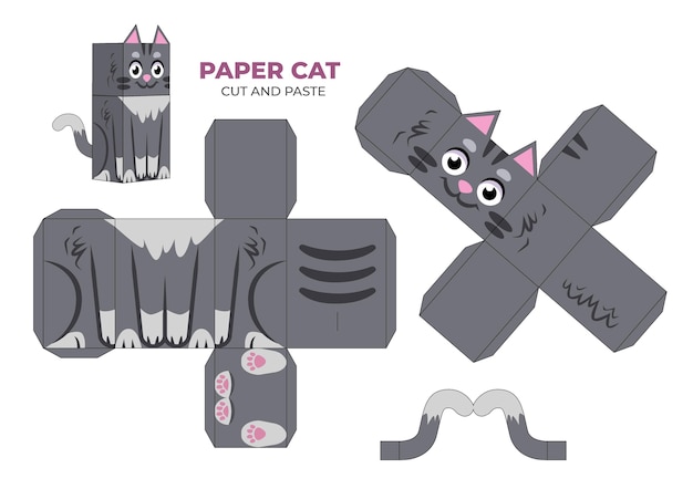 Papercraft template cat