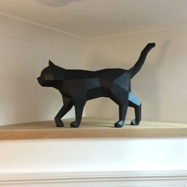 Cm cat paper model origami d papercraft home hallway party ornaments room decor desk decorations art handmade diy puzzles toy