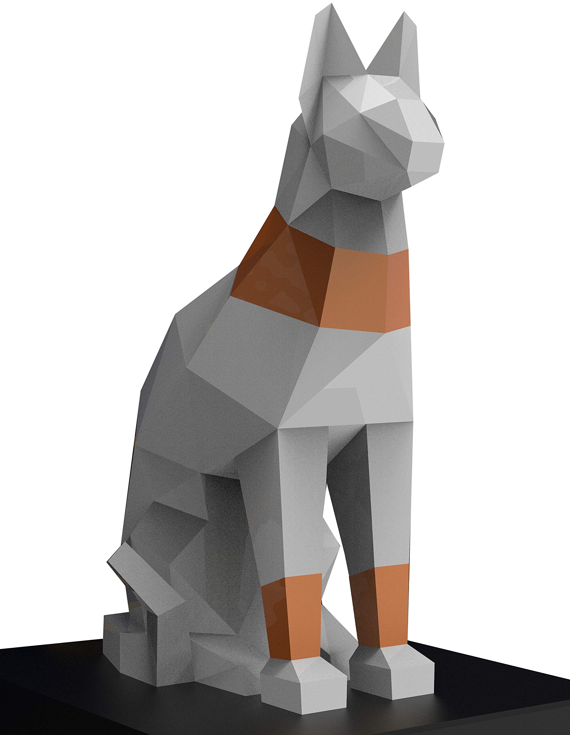 Oh glam home kit diy gato egipcio papercraft d escultura origami d puzzle d precortado blanco bronze home kitchen