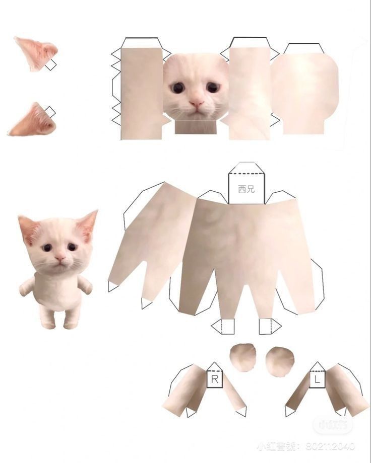 Un gato papercraft paper doll template paper doll printable templates paper toys template