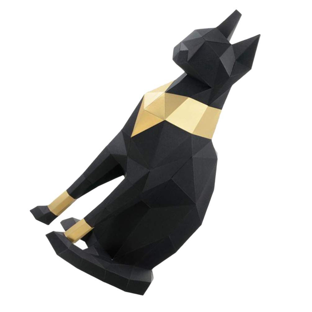 Ultnice egyptian cat geometric origami d paper cat model paper craft building puzzle for diy papercraft origami decoration