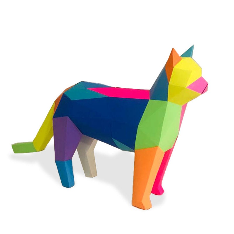 Standing cat d papercraft kit