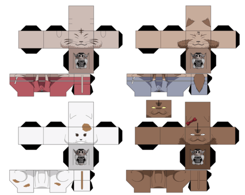 Cats small paper toy free printable papercraft templates