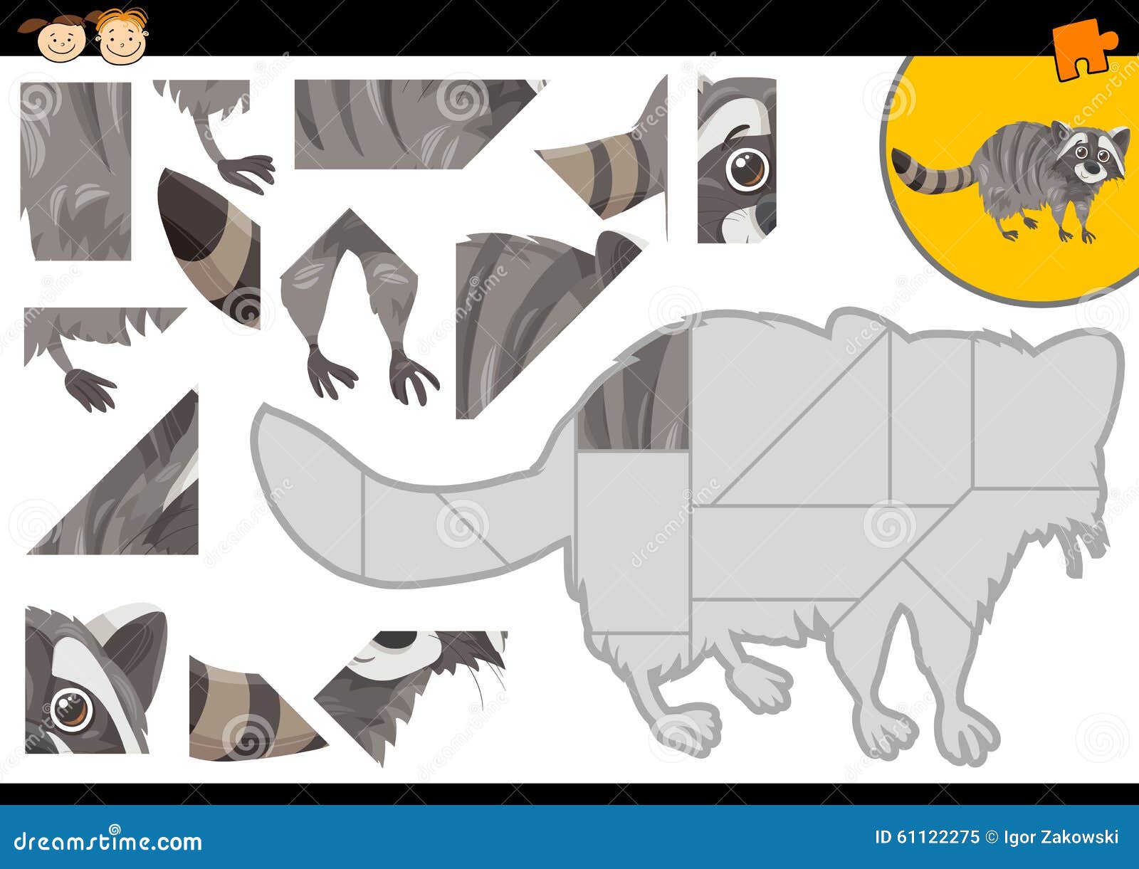 Kindergarten jigsaw puzzle task stock vector