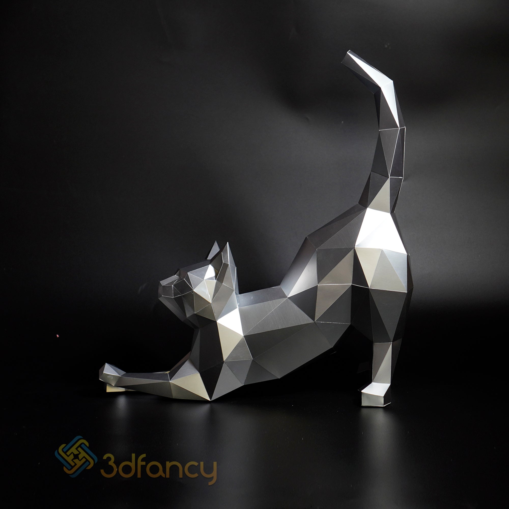 Cat stretching papercraft pdf svg studio template for cricut cameo â