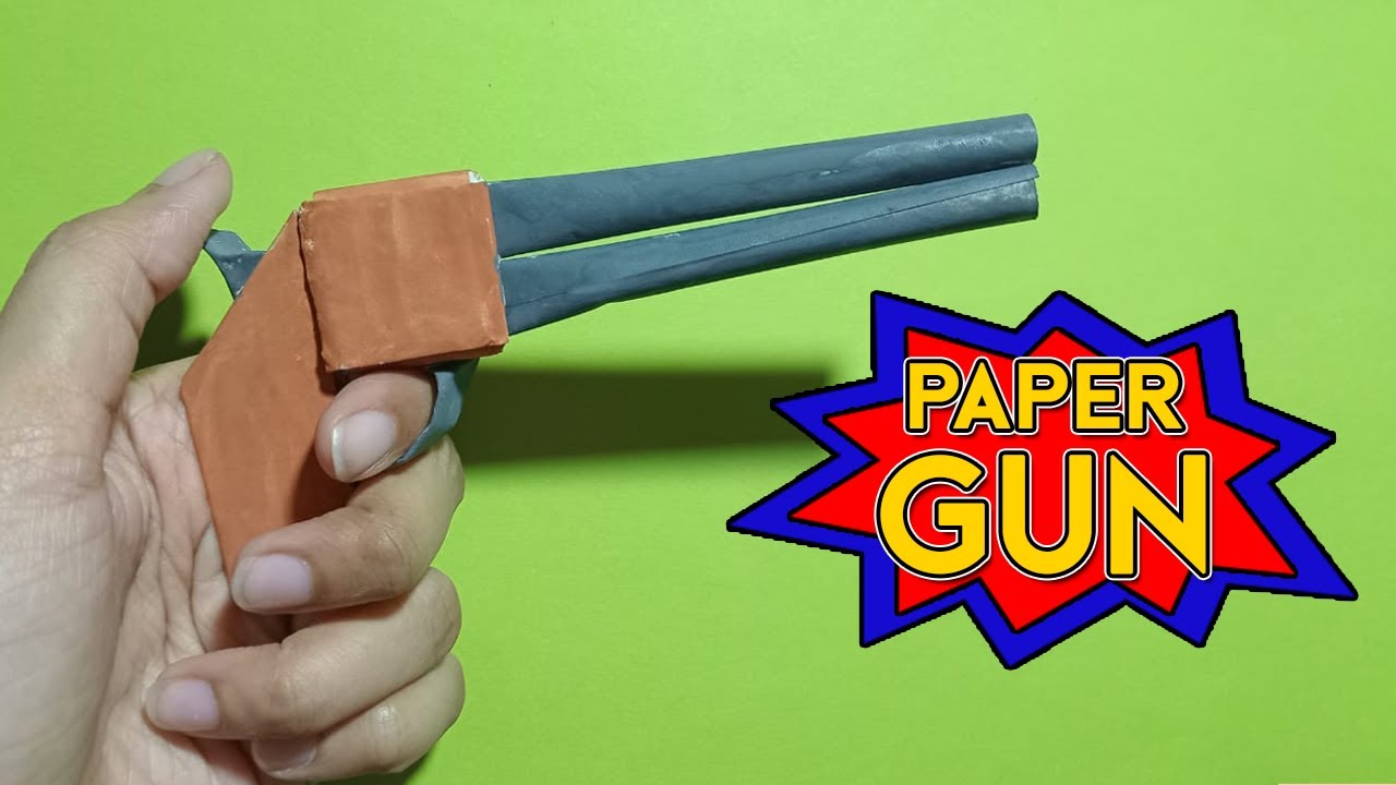 How to ake a paper gun notebook paper craft with coloring