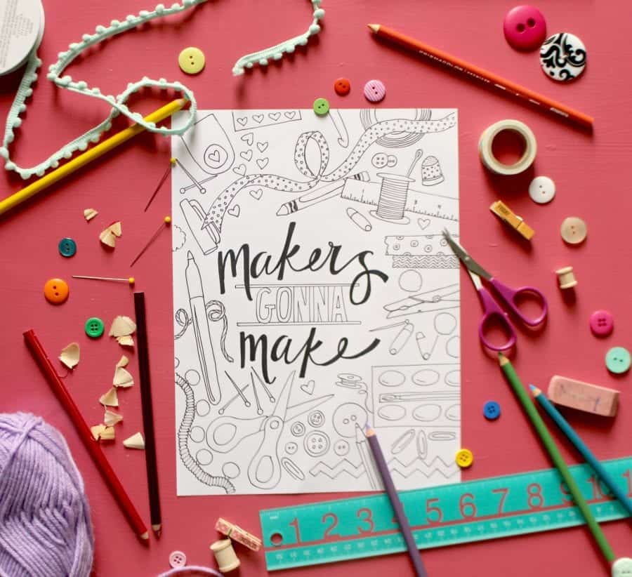 Free crafty coloring page