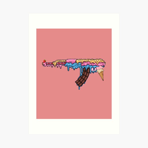 Ice cream gun funny gift tee art print for sale by jamai