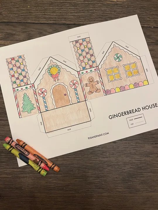 Free printable d gingerbread house coloring page