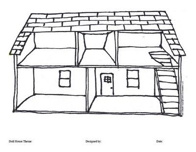 Doll house coloring page