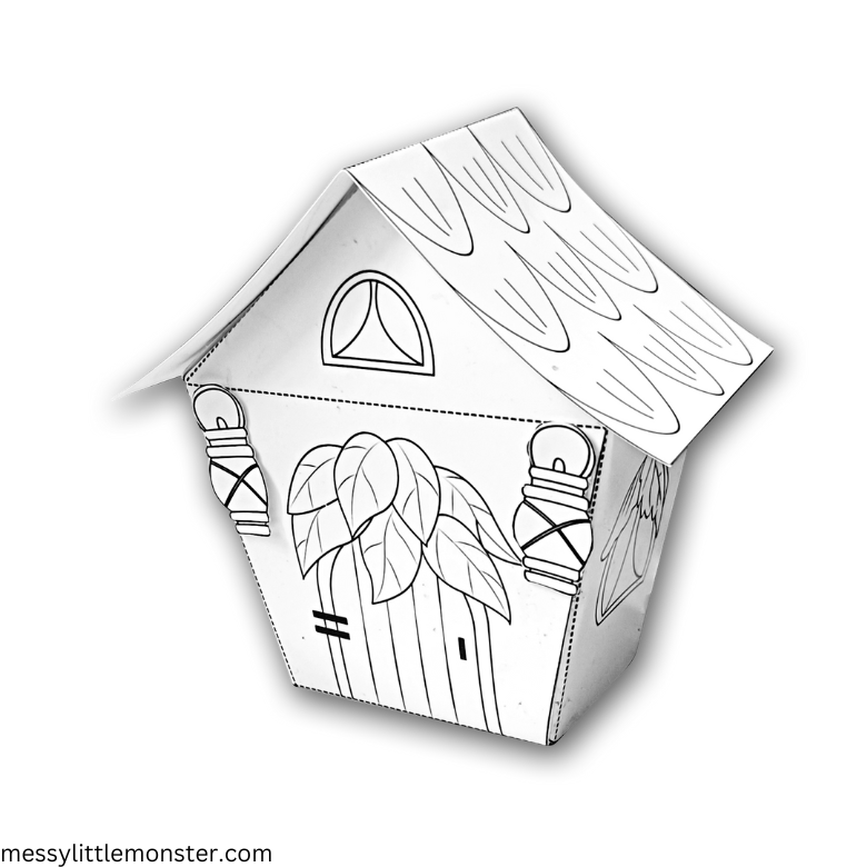 Paper fairy house template