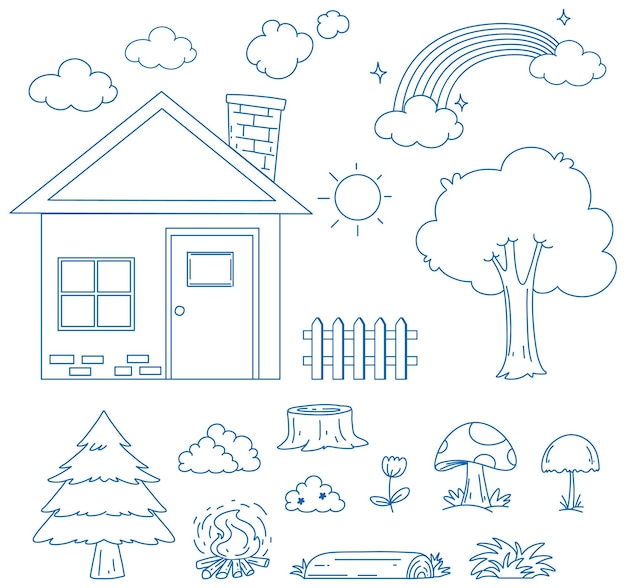 Tree house coloring images