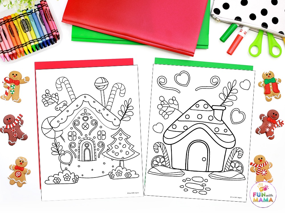 Gingerbread house coloring pages