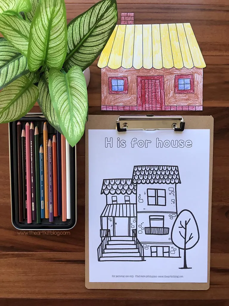 House coloring pages â free printables â the art kit