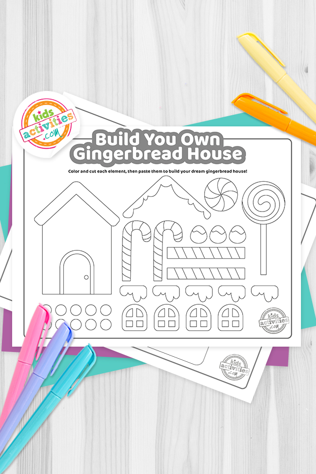 Gingerbread house printable craft for the jolly season kids activities blog