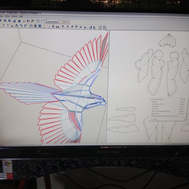 Low poly blue bird didnt get around to coloring it yet rpapercraft