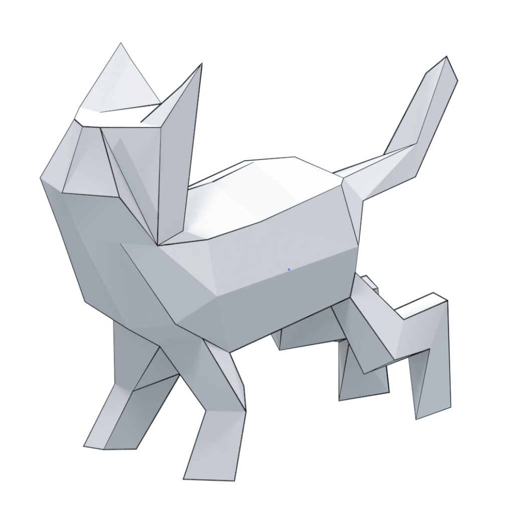 Low poly cat d papercraft free printable papercraft templates