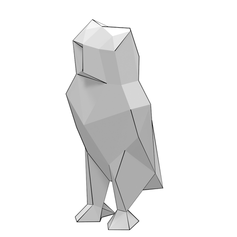 D papercraft model of low poly owl free printable papercraft templates