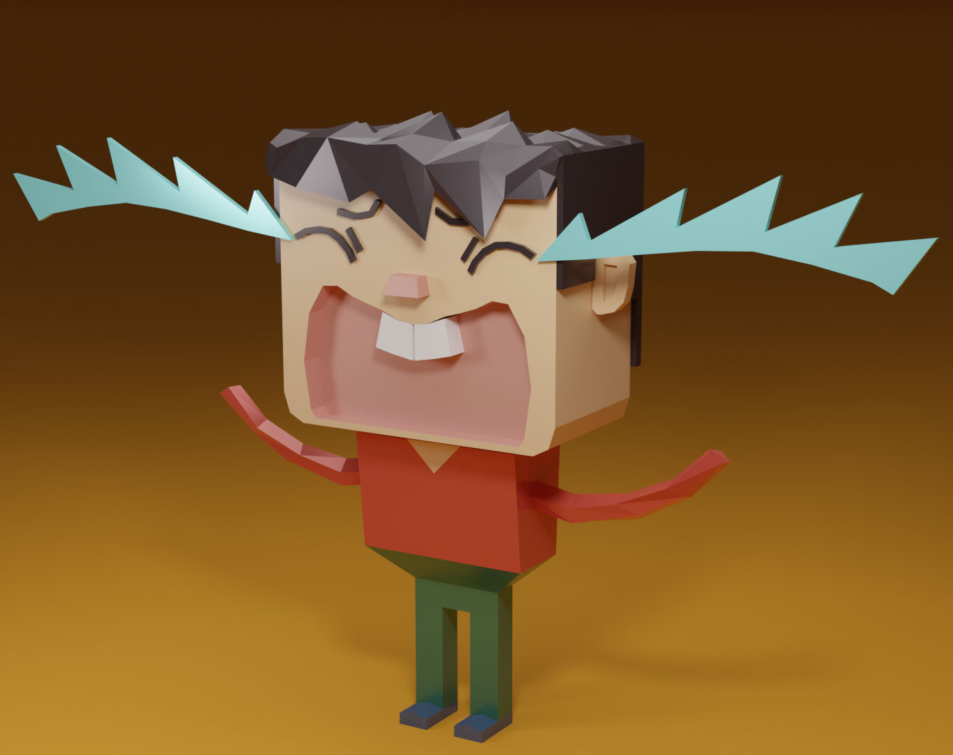 Low poly character low poly boy low poly papercraft pepak