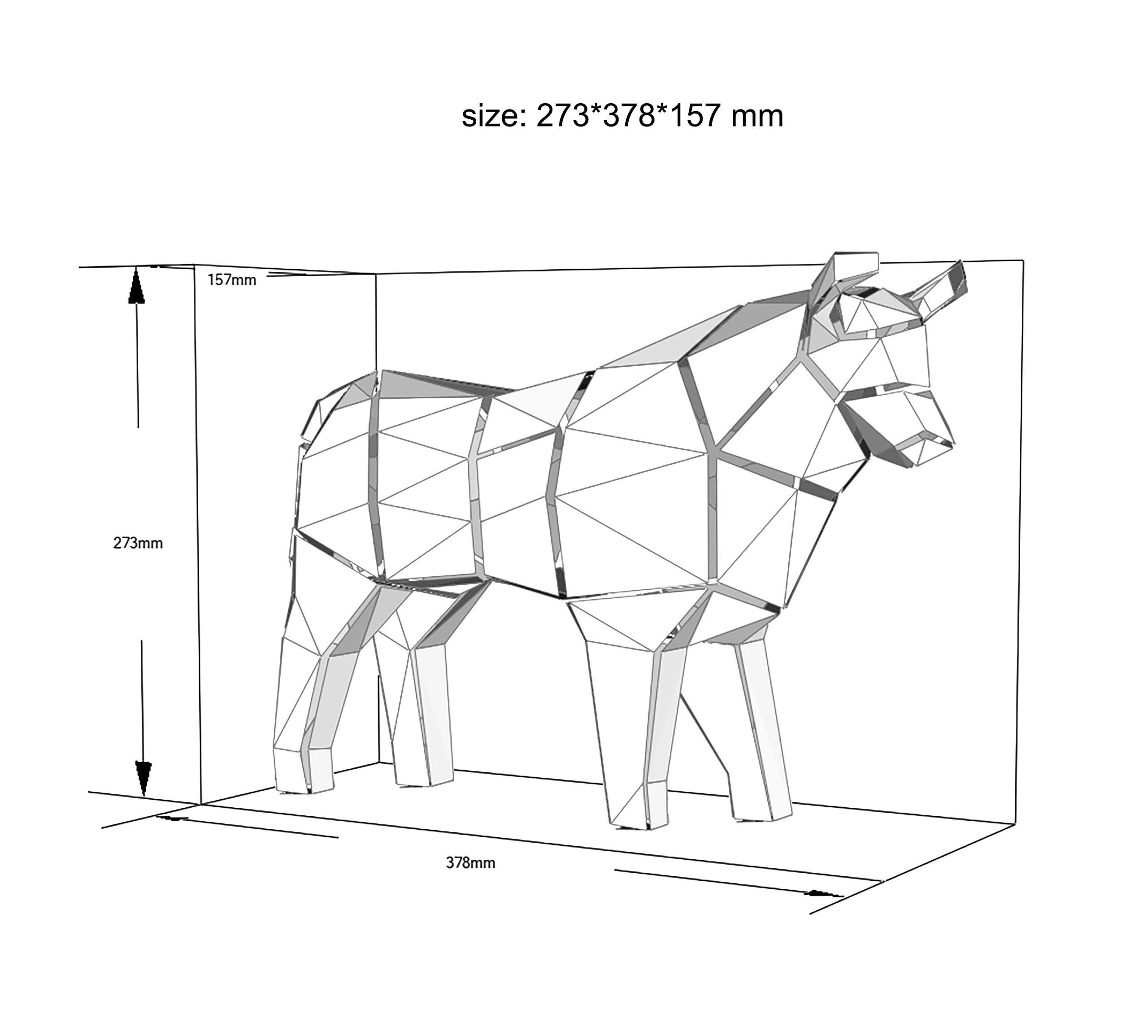 Diy low poly bull printable pdf template papercraft animals paper sculpture d origami paper model