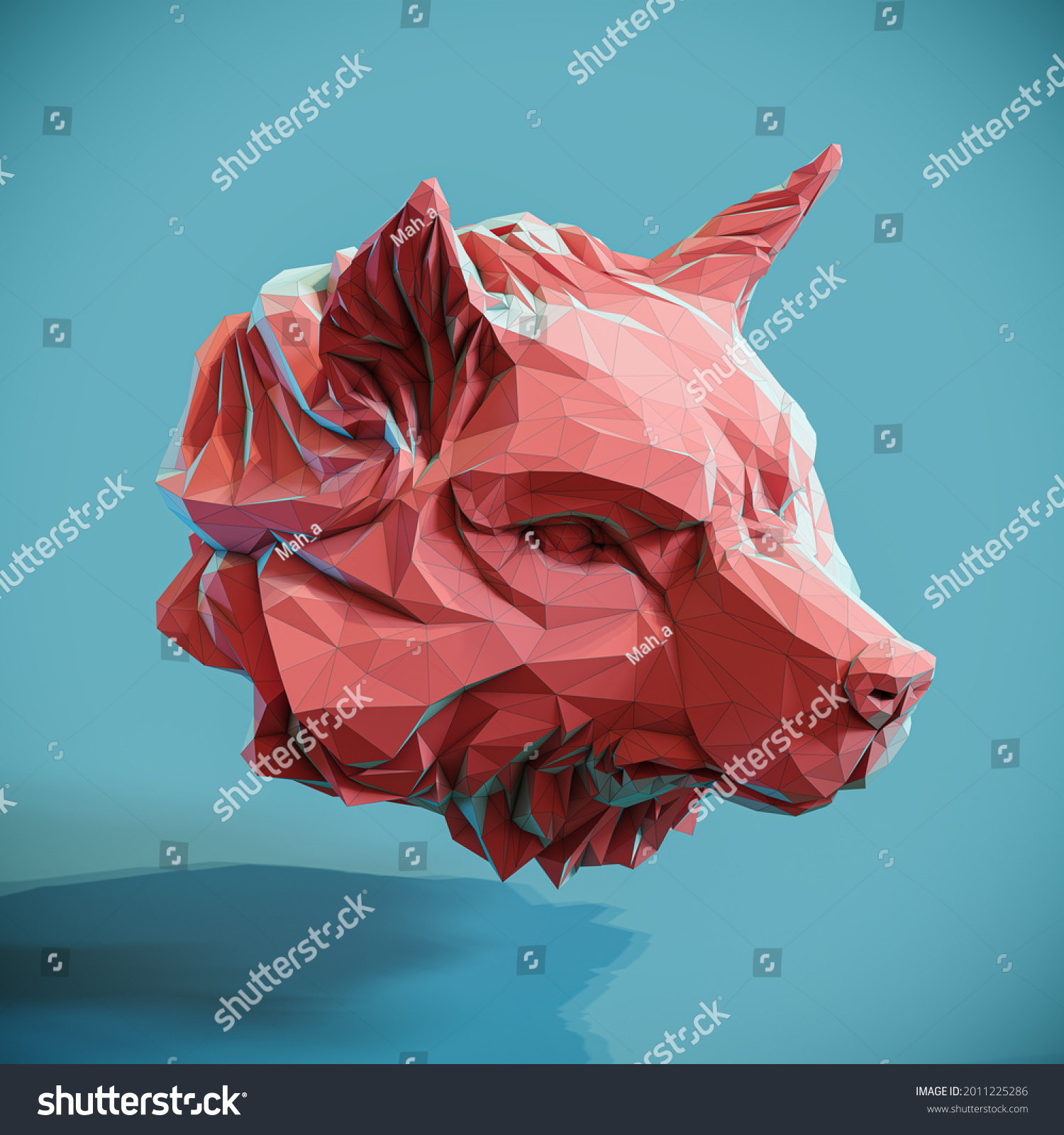 Wolf low poly papercraft d model stock illustration