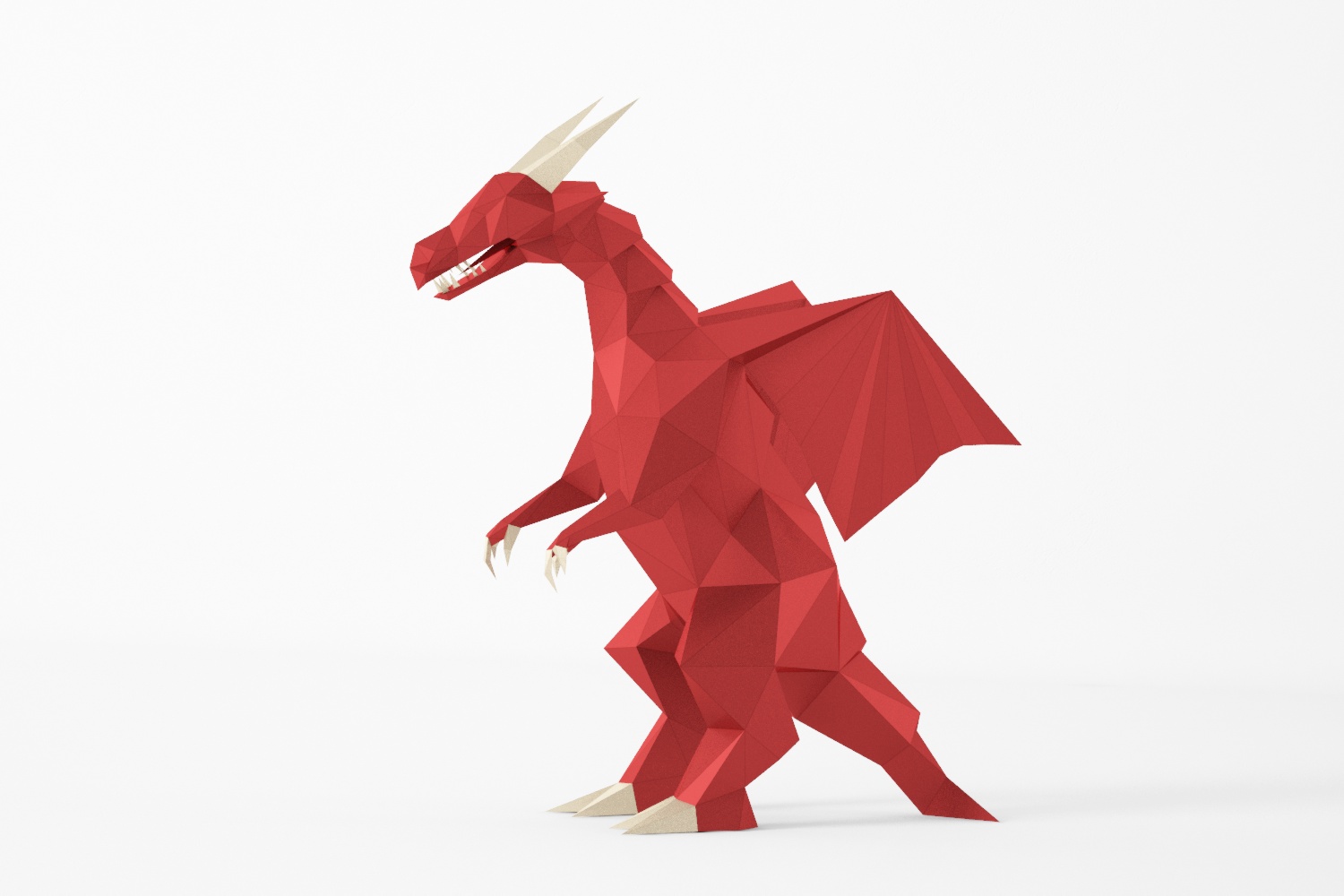 Dragon big model low poly pdf template