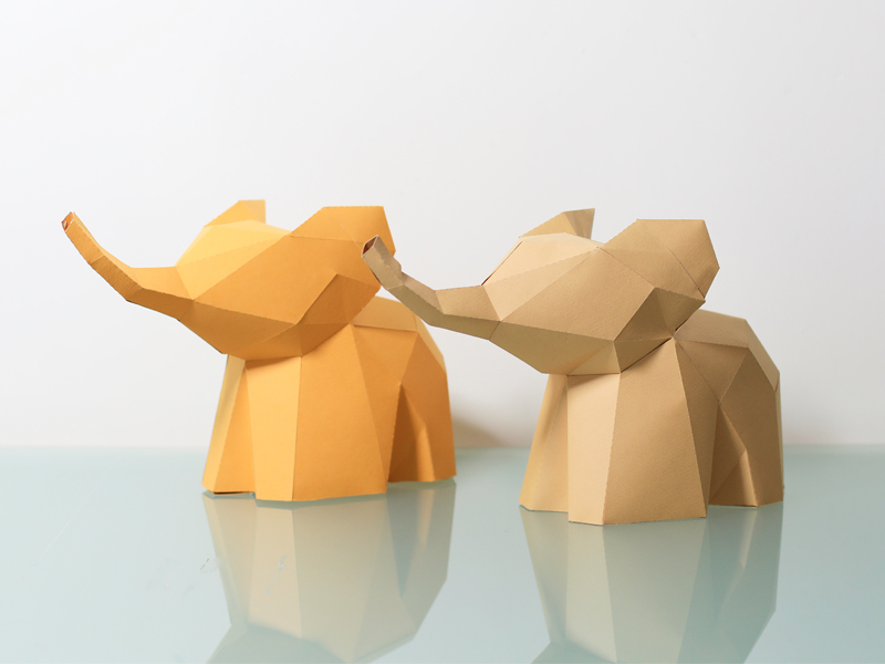 Papercraft low poly elephant by tashkon on