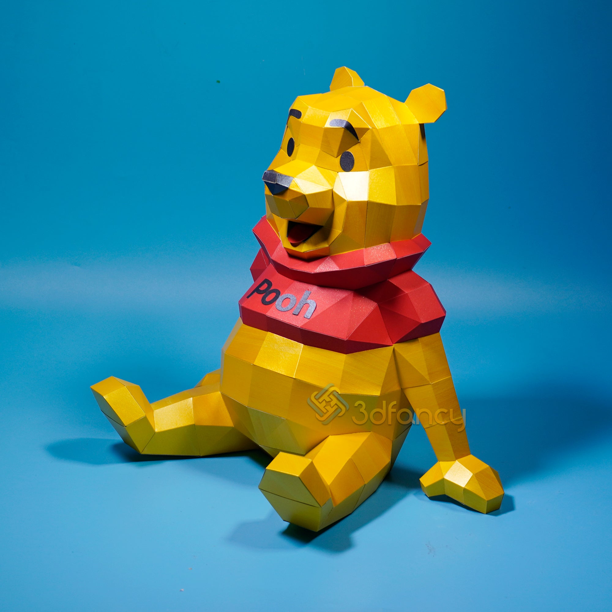 Low poly pooh bear papercraft pdf svg cricut template winnie the pooh â