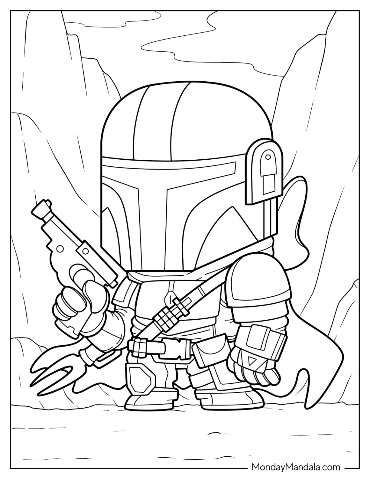 Mandalorian coloring pages free pdf printables
