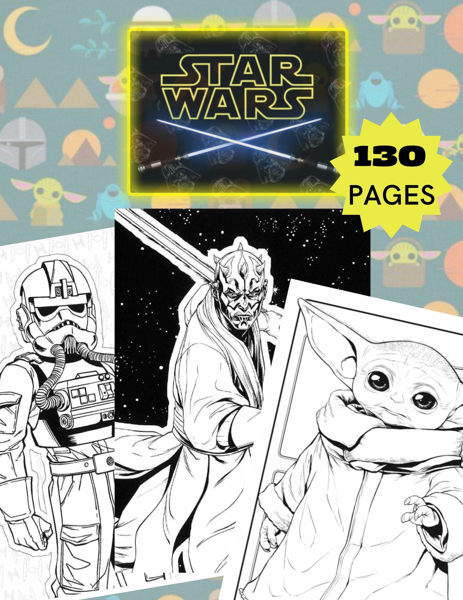 Pages space star wars coloring book pilation great for all ages