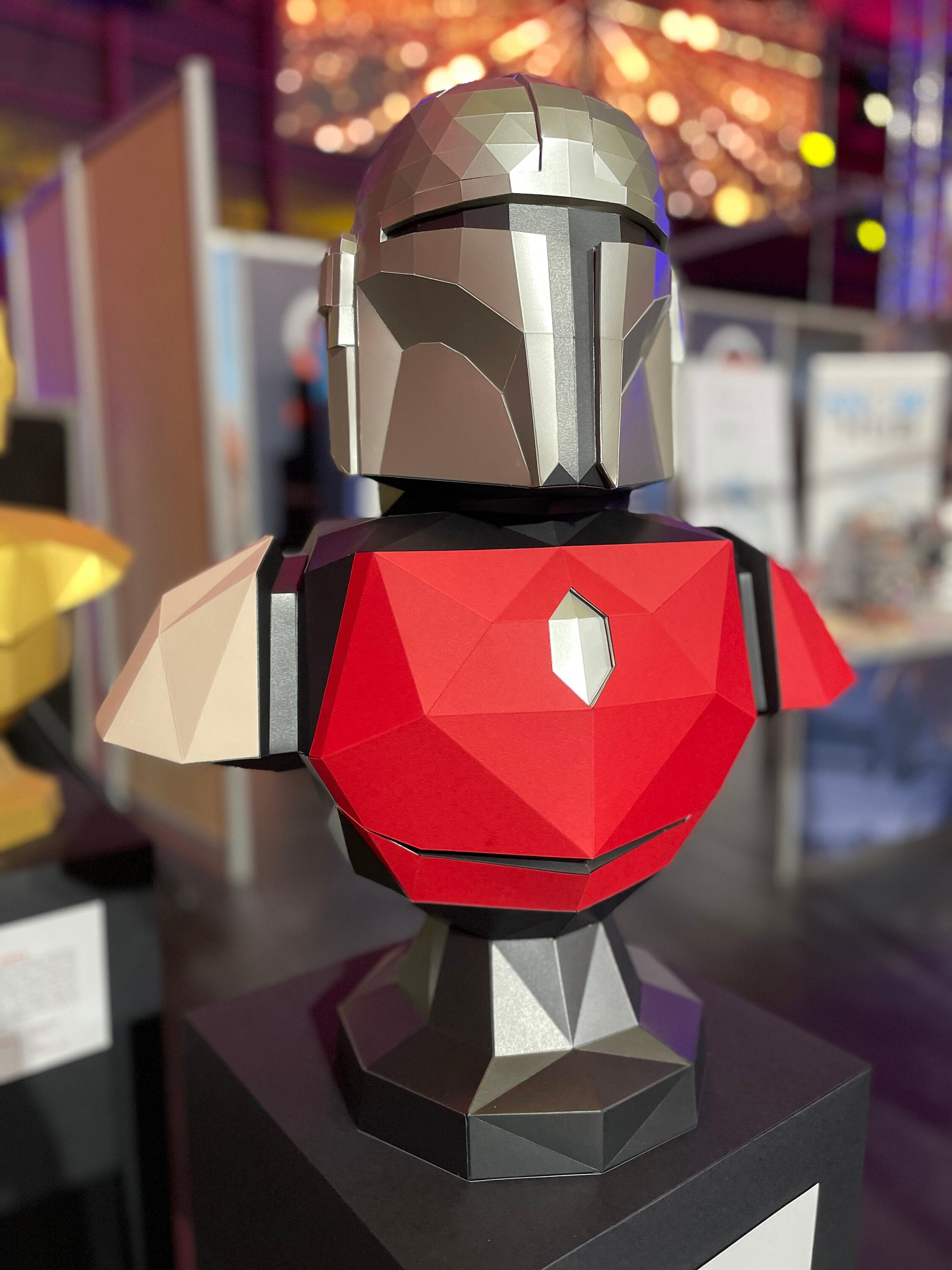 Star wars d papercraft mandalorian statue bounty hunter paper diy collectible sculpture star wars fans mando baby yoda grogu