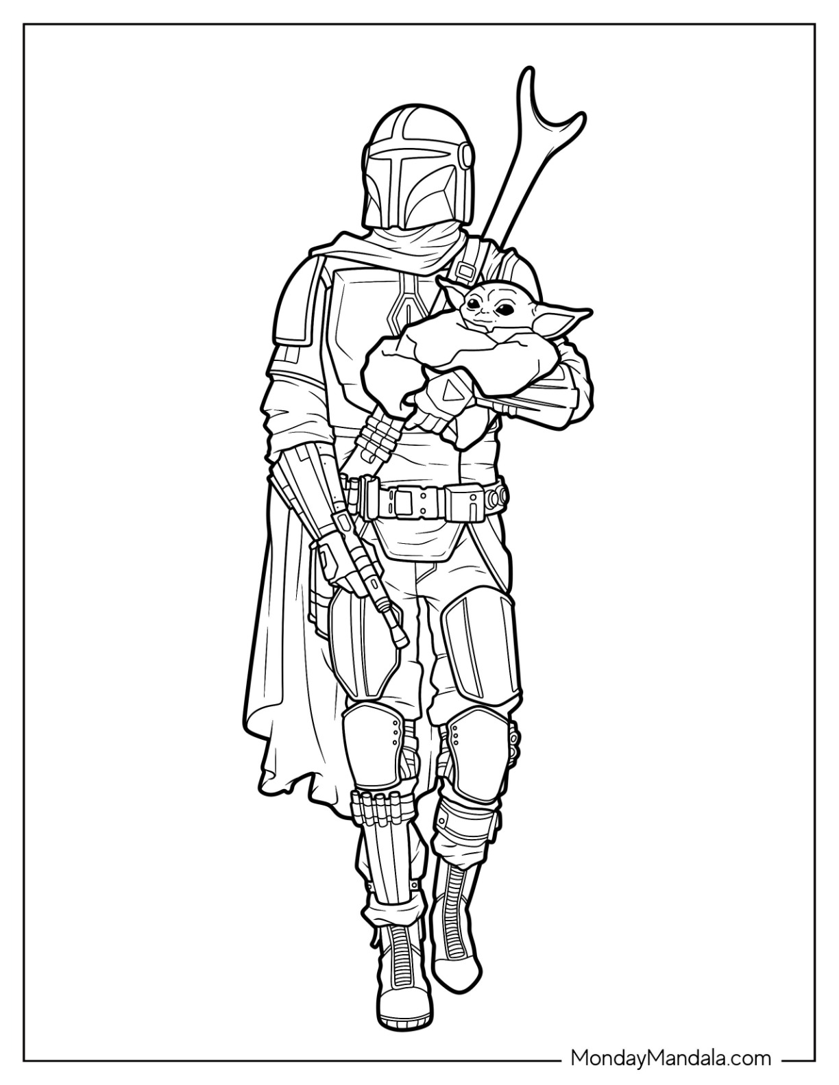 Mandalorian coloring pages free pdf printables