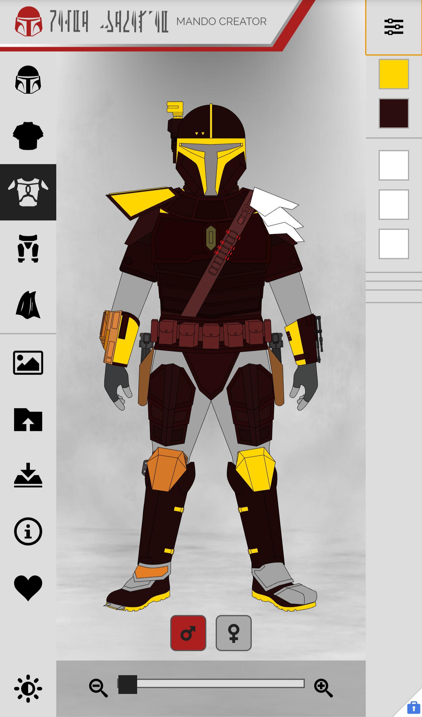 Ive been wanting to make a mandalorian set based off of the tribal power armor from the fallout series ive e up with the general designcolor scheme what do you guys think