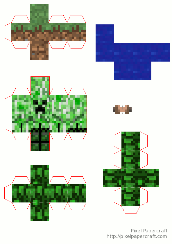 Papercraft overworld pack minecraft printables paper crafts minecraft crafts