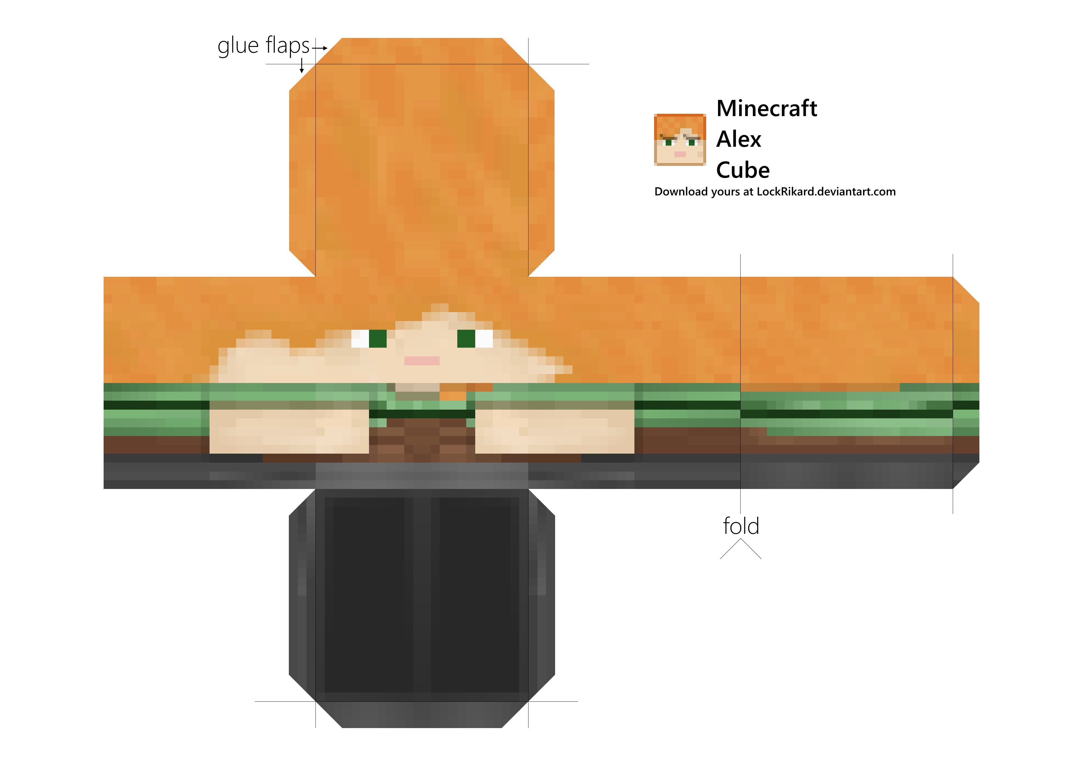 Alex cube minecraft papercraft free printable papercraft templates