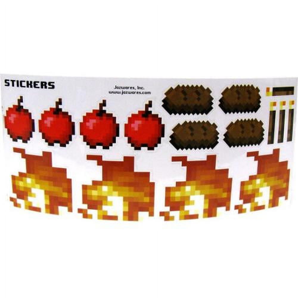 Minecraft sticker set papercraft fire torch steak apple single piece