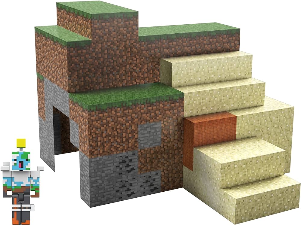 Mattel minecraft overworld protector playset accessories and papercraft blocks creative building toy set for kids ages years and older buy online at best price in k