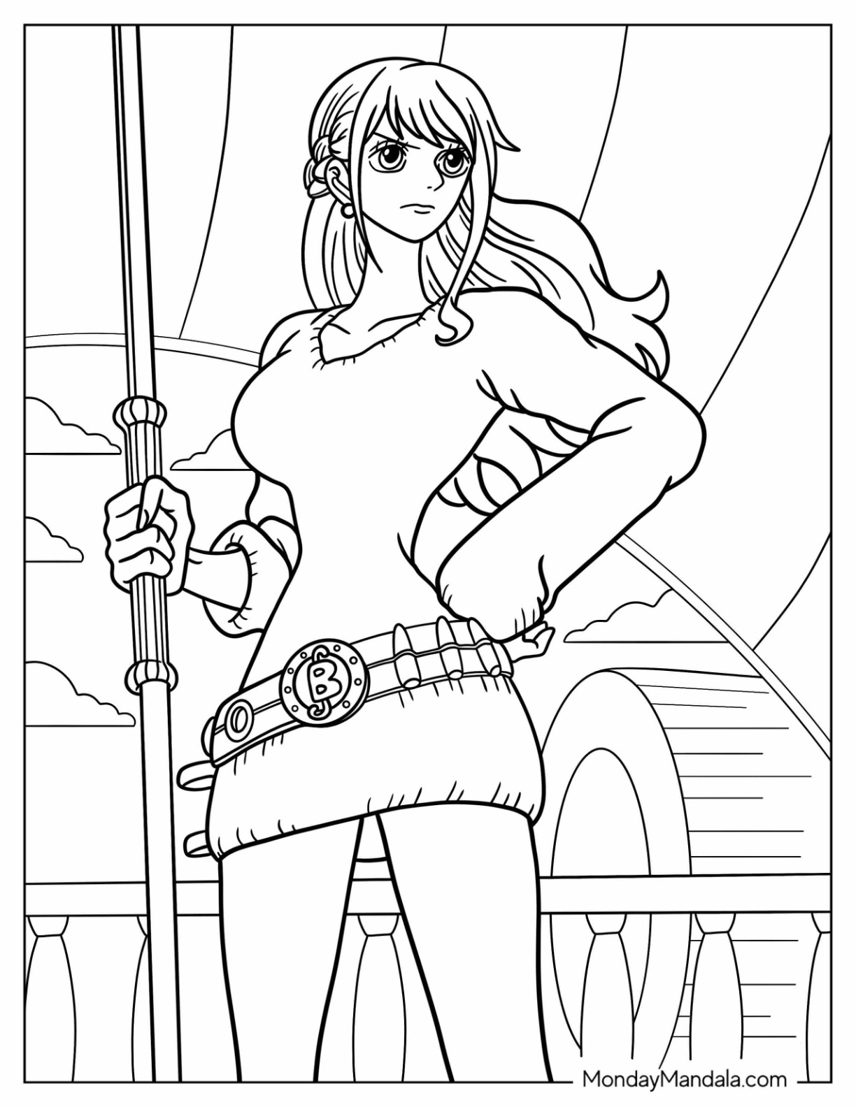 One piece coloring pages free pdf printables