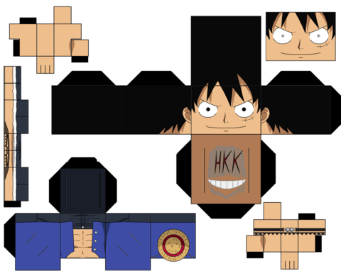 Luffy paper toy free printable papercraft templates