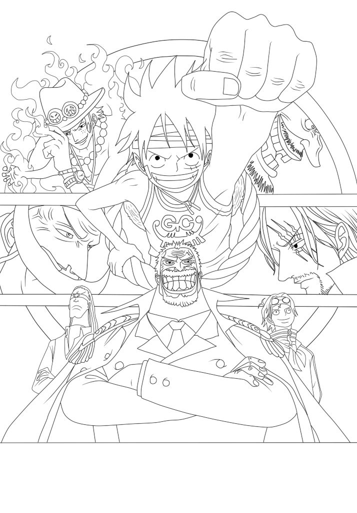 One piece lineart by allanwade on deviantart one piece cartoon coloring book art coloring pages