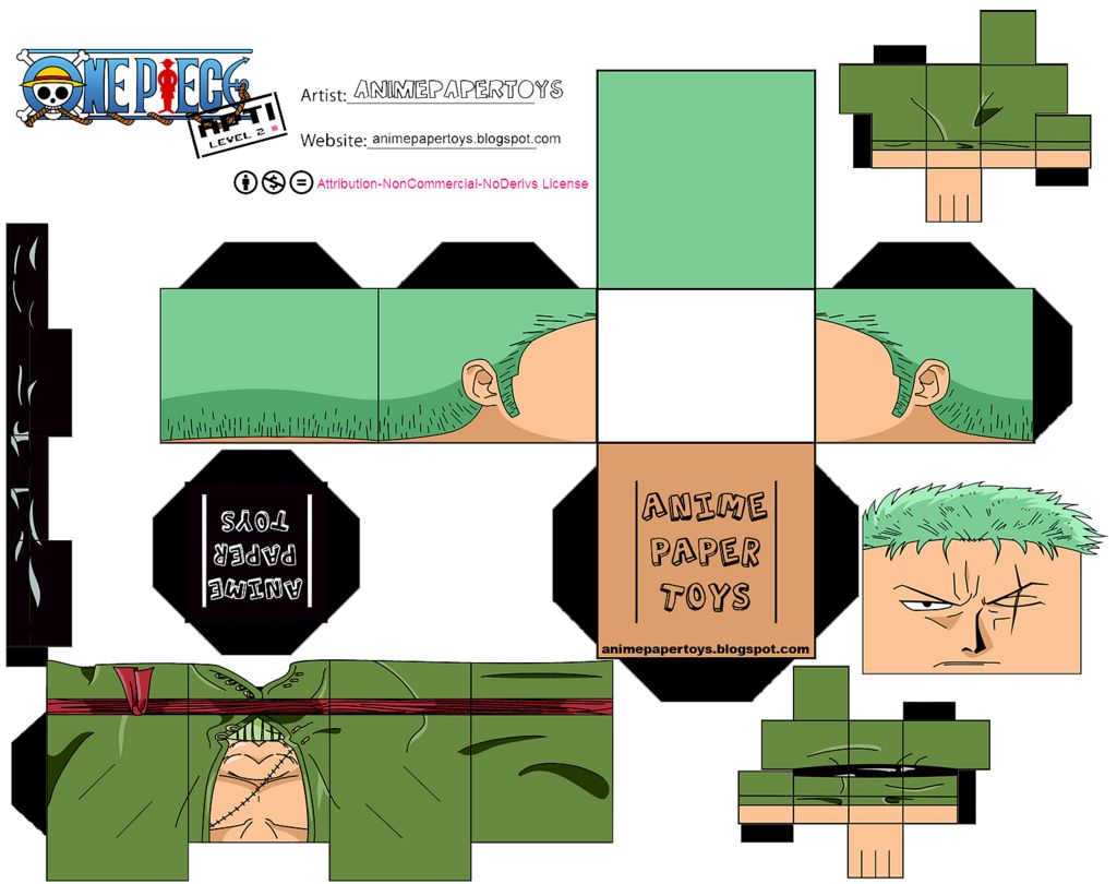One piece papercraft kerajinan kertas pola one piece