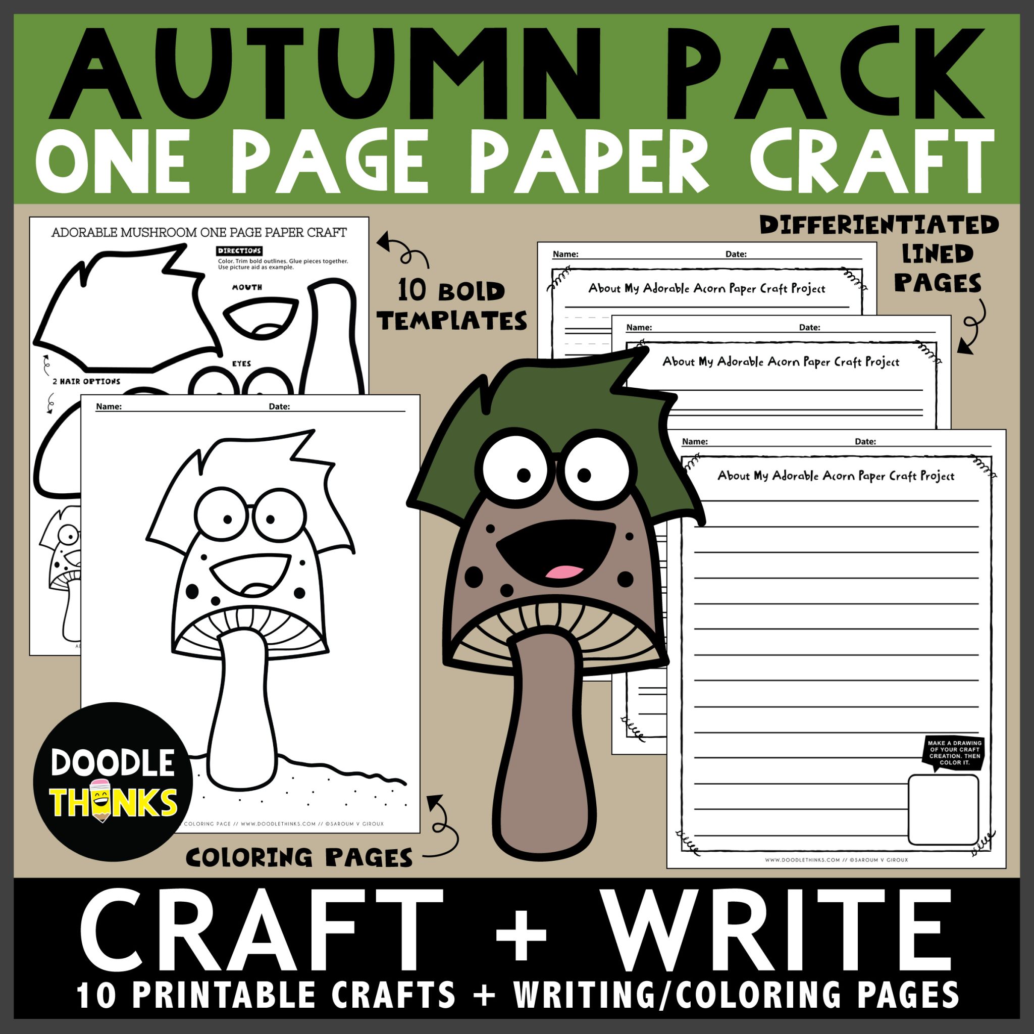 Autumn one page paper craft pack paper crafts made by teachers