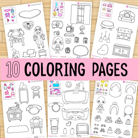 Color toca boca paper doll clothes toca boca papercraft coloring pages montessori coloring page coloring sheets book pdf