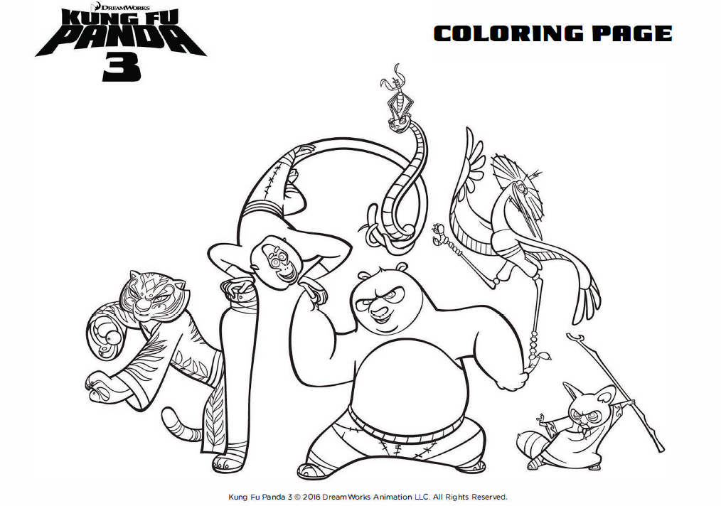 Kung fu panda activity sheets coloring pages