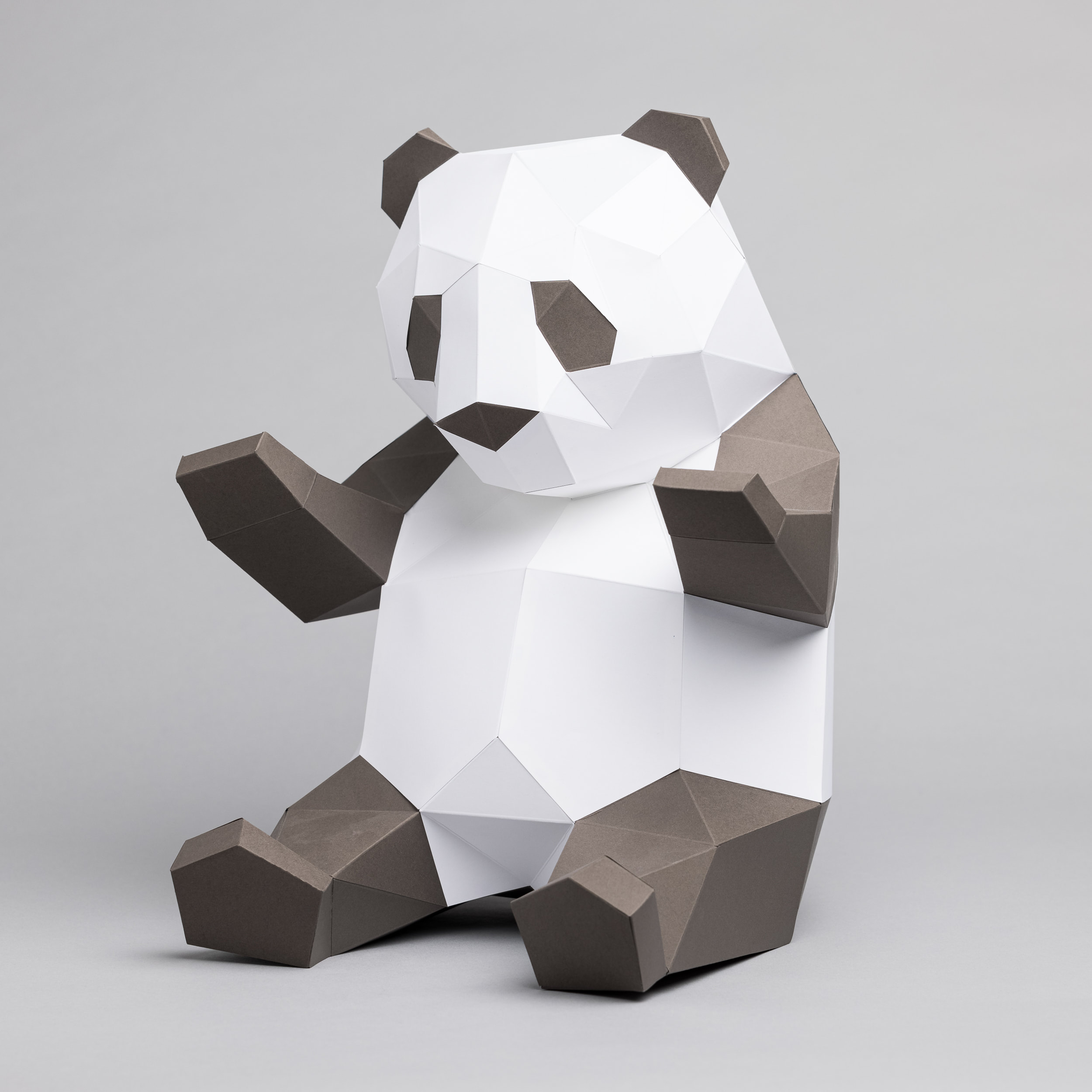 Panda bear d papercraft lowpoly paper diy instant download
