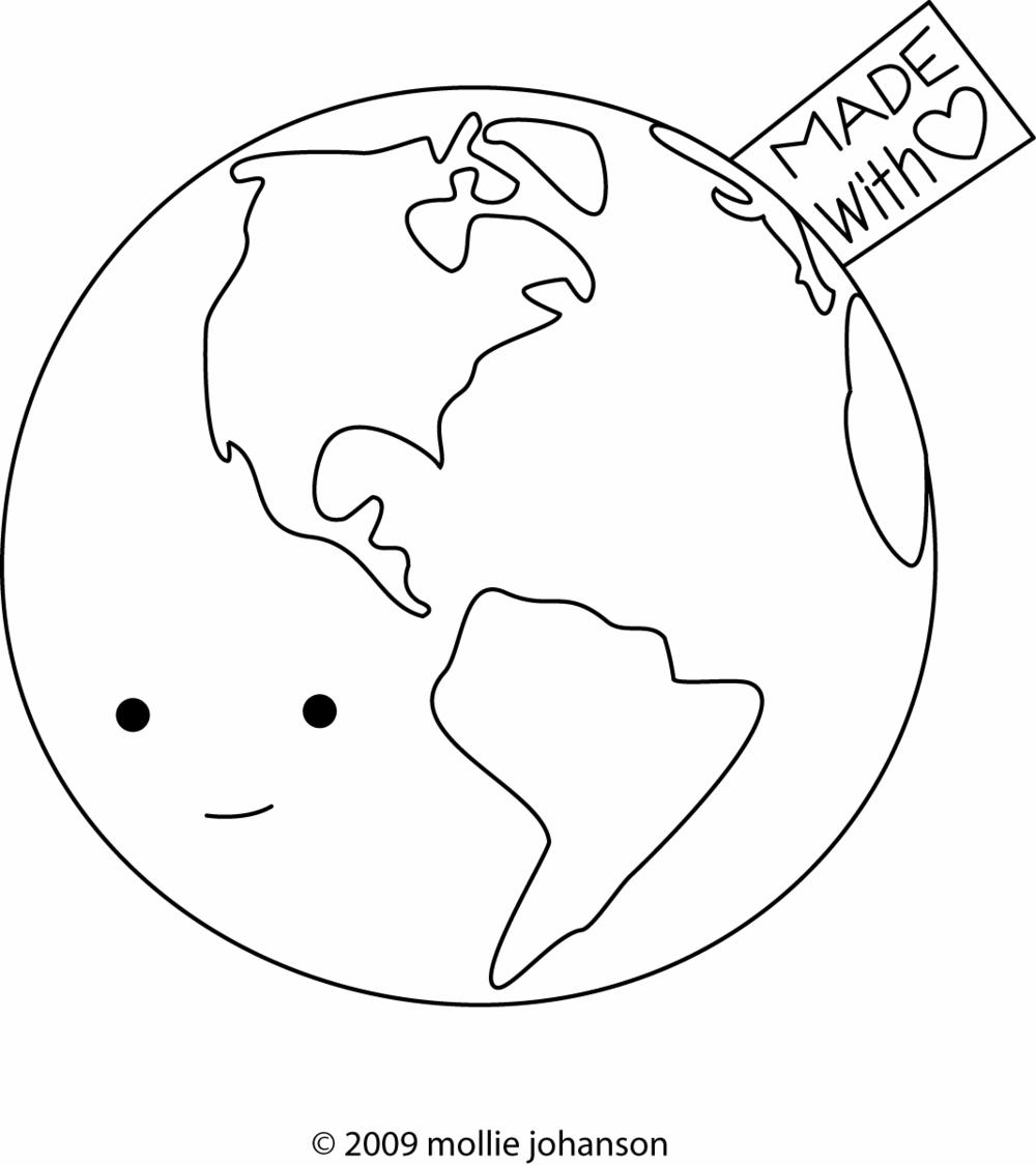 Earth day coloring book page