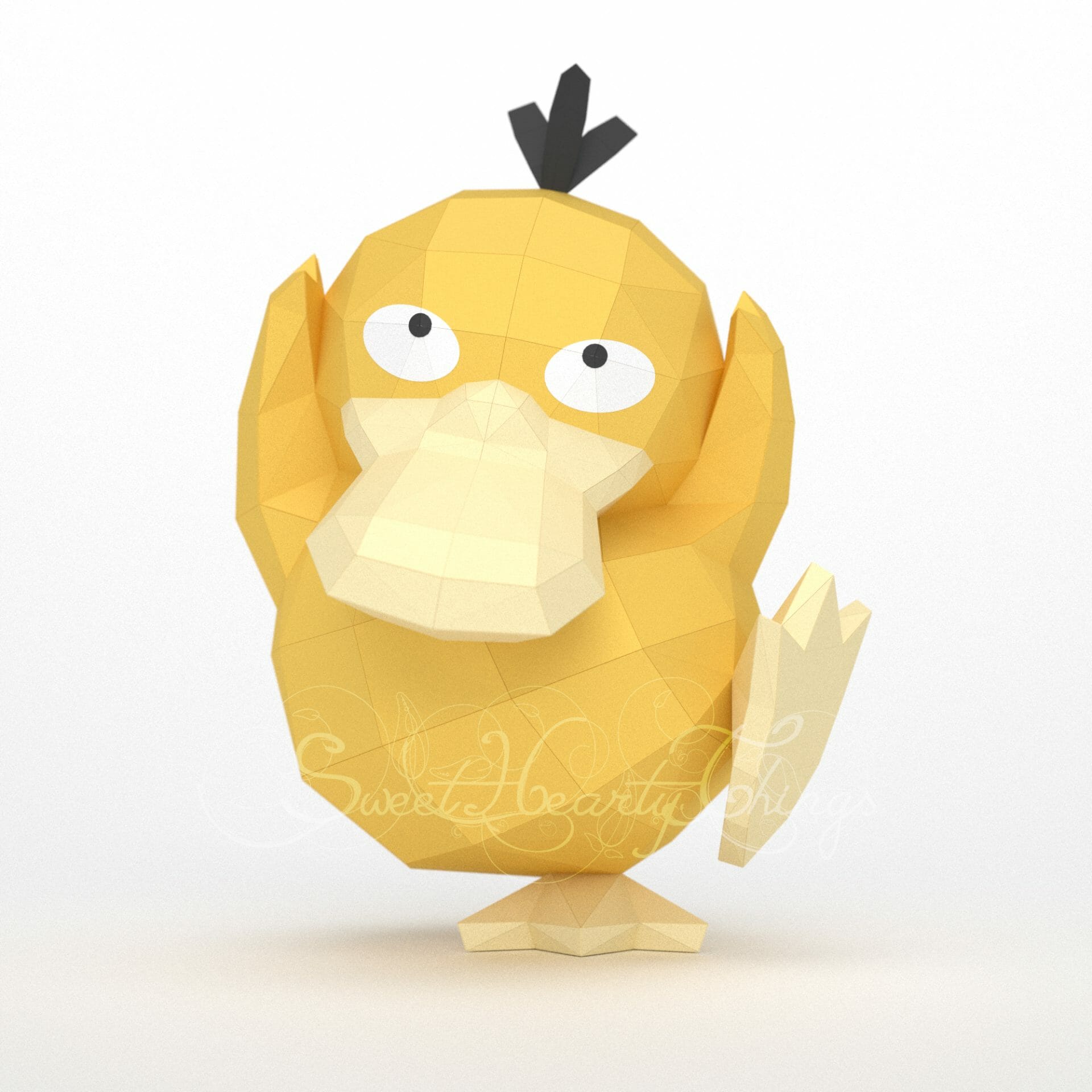 D papercraft pokemon psyduck pdf dxf templates