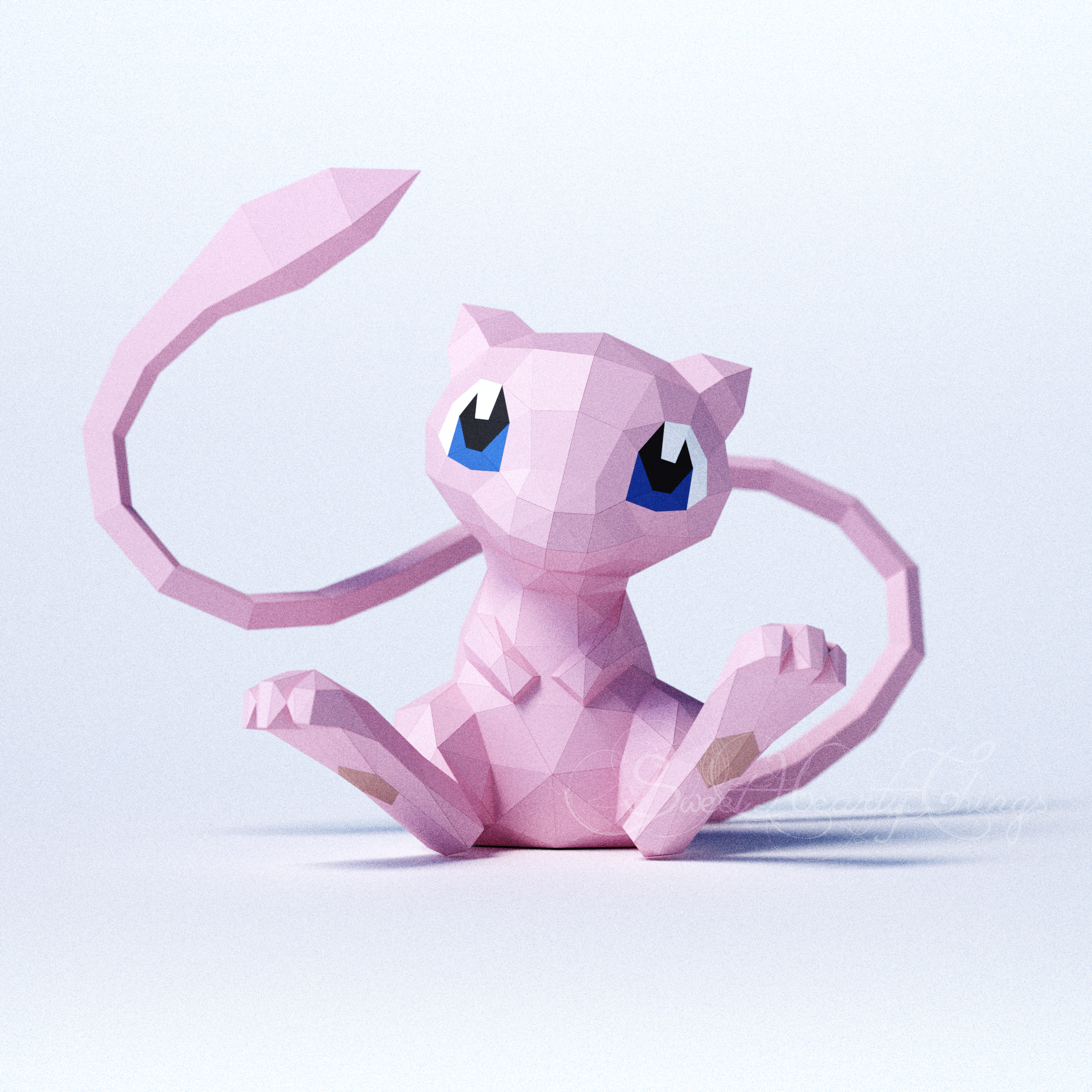 D papercraft pokemon mew pdf dxf templates