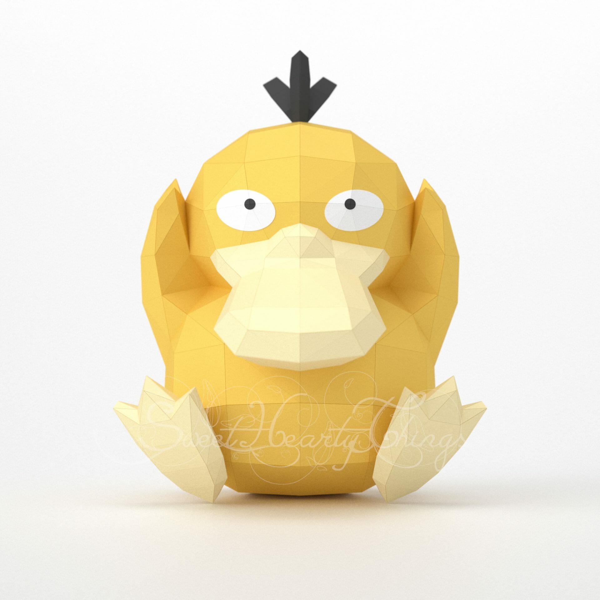 D papercraft pokemon psyduck koduck pdf dxf templates